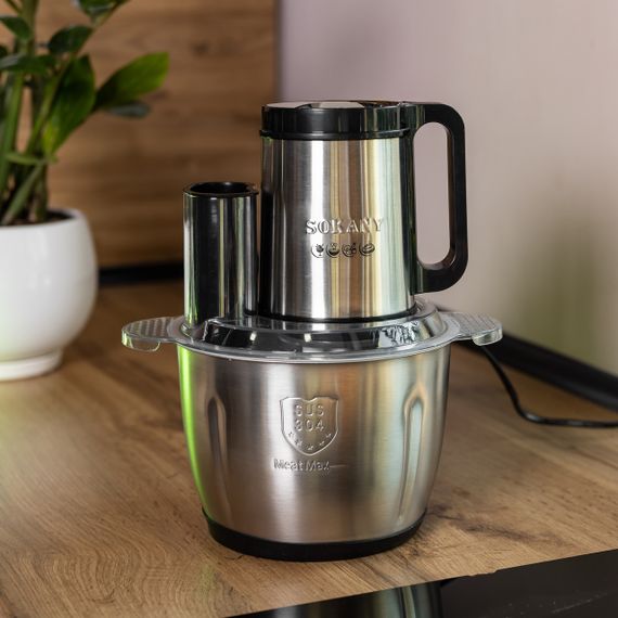 Чоппер измельчитель кухонный электрический 800 Вт с чашей на 3,5 литра мясорубка Sokany SK-06036 | Зображення 8