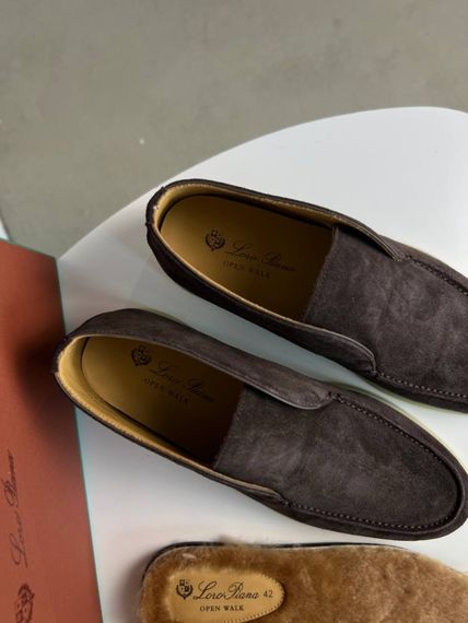 Лофери Loro Piana Open Walk темно-коричневого кольору ob436 | Зображення 3