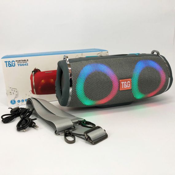 Блютуз колонка с радио TG642, Колонка с блютуз беспроводная подсветкой usb s bluetooth QY-86 | Зображення 4