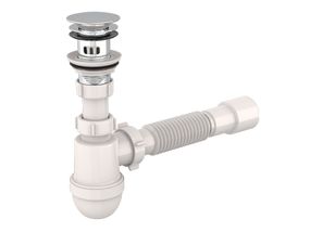 Преміум сифон для умивальника click-clack, ClickFlow Pro, злив нерж клапан G-11/4(8см) 18шт