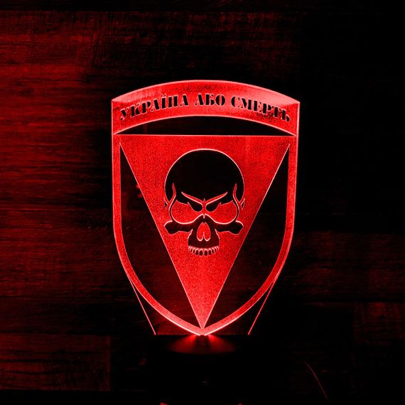 Акриловый светильник-ночник 72 ОМБр им. Черных Запорожцев красный tty-n001817
