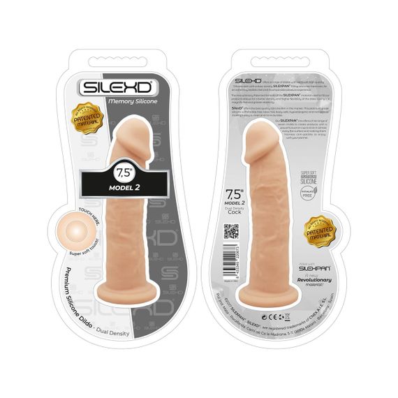 Фалоімітатор SilexD Henry Flesh (MODEL 2 size 7.5in), двошаровий, силікон + Silexpan, діаметр 4,8 см sexstyle | Зображення 2