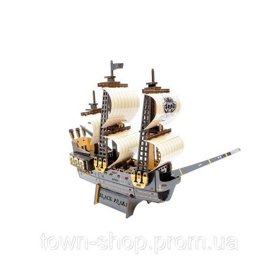 Деревянный 3D конструктор "Пиратский корабль" Puz-00928, 196 деталей | Зображення 1