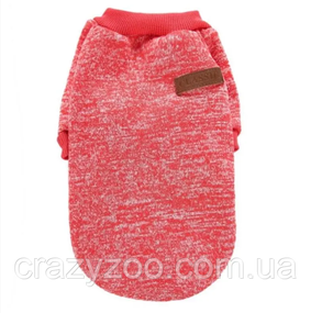 Кофта для собак и котов EcoToys Red L рябая красная A: 36 см B: 44 см C: 29 см 7107