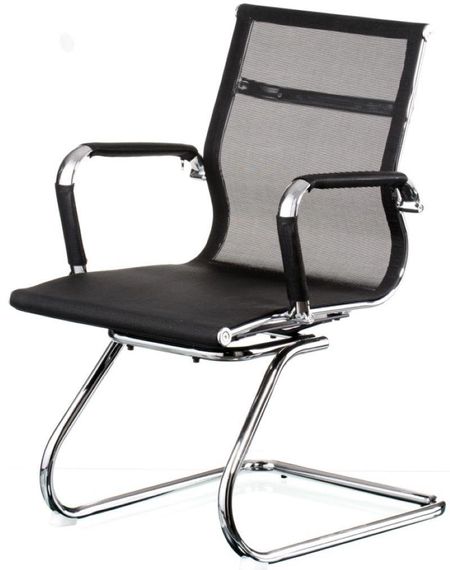 Конференц кресло на полозьях Solano office mesh black