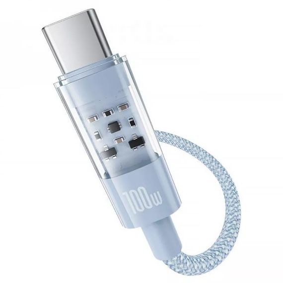 Дата кабель Baseus Gem Fast Charging Type-C to Type-C 100W (2m) (P10373000111-01) Blue | Зображення 4