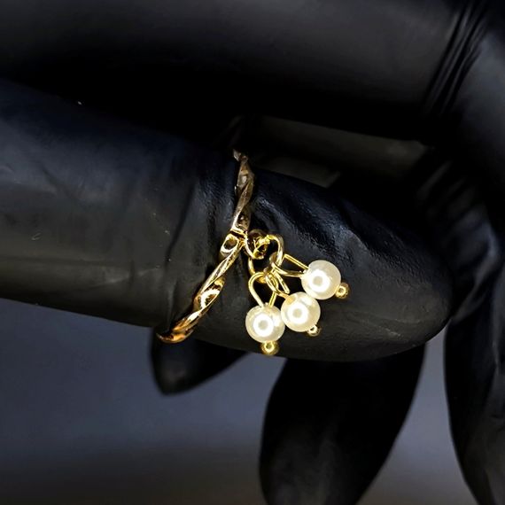 Кольцо #40 для фото ногтей (маникюра) цвет золото