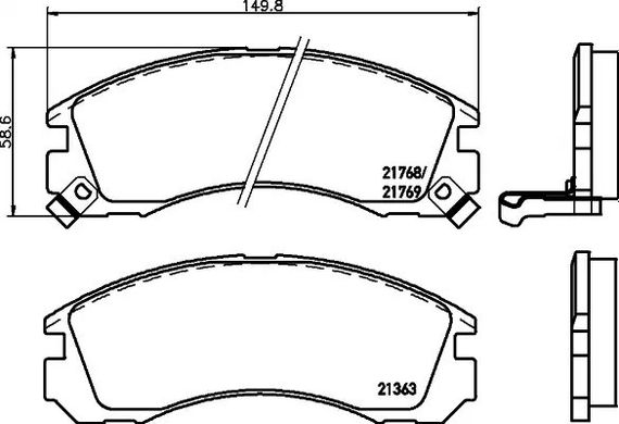 Колодки передні гальмівні Mitsubishi Challenger/L400/Lancer Evolution/Montero Sport/Outlander/Pajer | Зображення 2