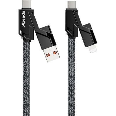 Дата кабель USB 2.0 AM/USB-C to Lightning + Type-C 1.5m PD-B96th Black Proda (PD-B96th-BK) | Зображення 5