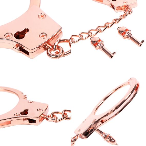 Металеві наручники Luxury Rose Gold для чуттєвих ігор | Зображення 6