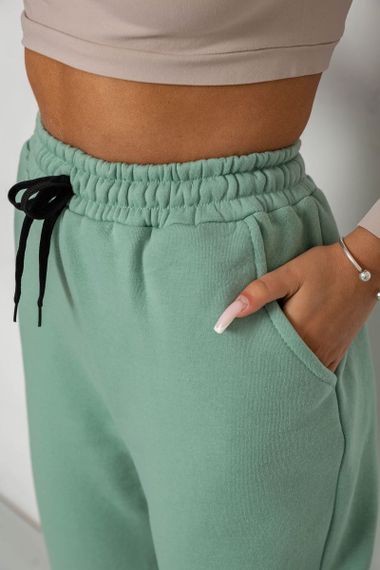 Спортивные штаны женские на флисе, цвет мятный, 238R57020 | Зображення 4