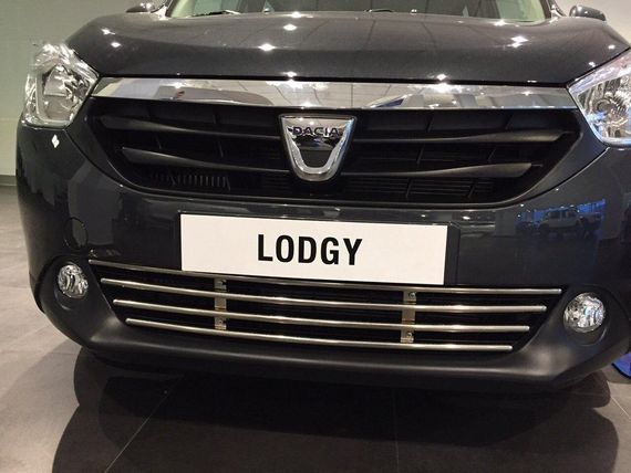 Решітка в бампер (нерж) для Dacia Lodgy 2013↗ рр. | Зображення 4