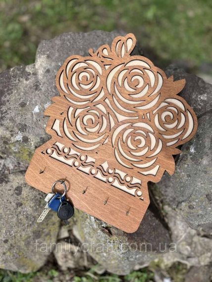 Настенная ключница из дерева Деревянный органайзер для ключей Держатель для хранения Персонализация | Зображення 7