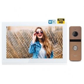 Комплект домофона CoVi Security TAB FHD Wi-Fi White  панель Iron FHD Bronze