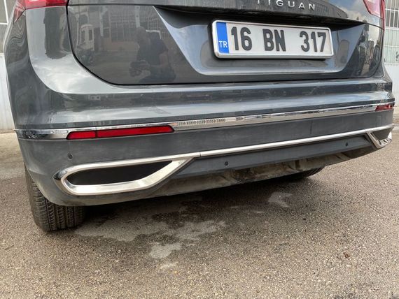 Накладки имитация выхлопных насадок 2020-2025 (3 шт, нерж) OmsaLine - Итальянская нержавейка для Volkswagen Tiguan | Зображення 3