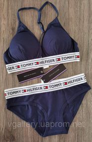 Женский комплект белья ТН, Женский комплект ТН (Топ+Брифи) L, Синий