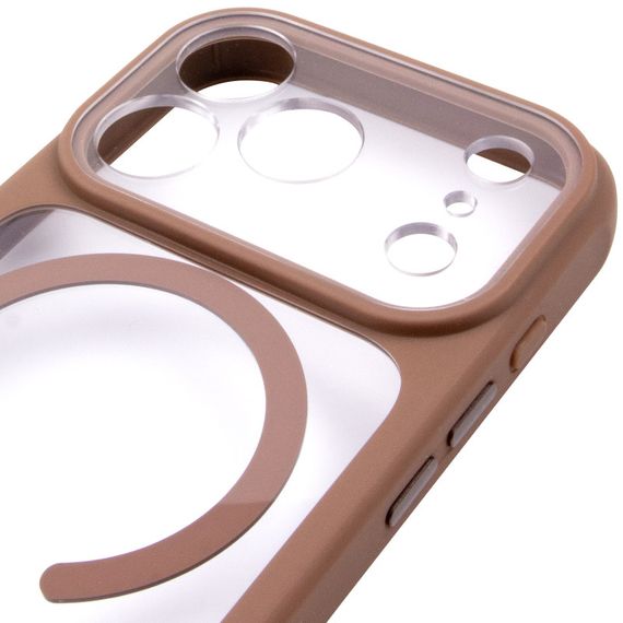 Чохол TPU+PC GETMAN Moon Clear with MagSafe для Apple iPhone 17 Pro Max (6.9") Brown | Зображення 3