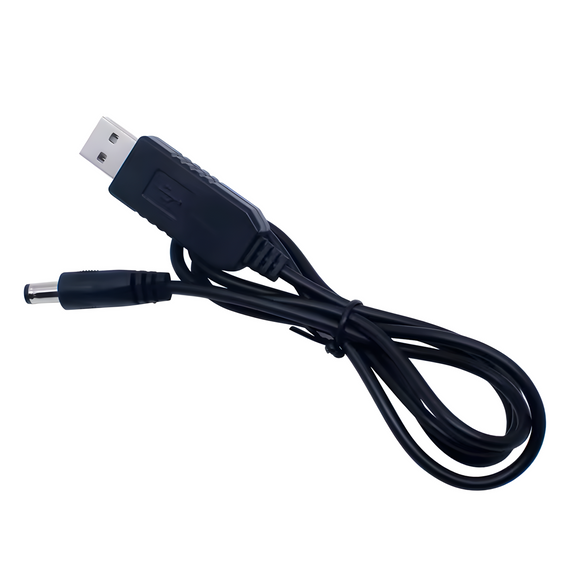 USB-кабель підвищувальна напруга 5V у 9V з роз'ємом 2.1 x 5.5 мм для під'єднання роутера від powerbank