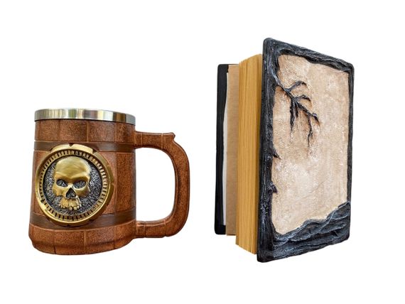 Подарунковий набір Кухоль 3D Череп Gold Rose та Блокнот 3D «Тінь Ворона» | Зображення 1