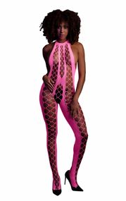 Бодістокінг - Ouch! Bodystocking With Halterneck Pink, XS/XL