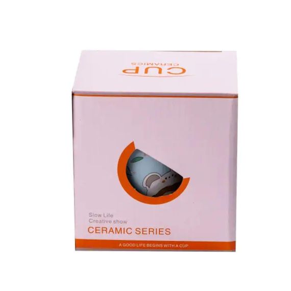 Чашка порцелянова 420 мл з кришкою Блакитна HPCY8240BL | Зображення 2