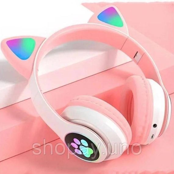 Беспроводные наушники с кошачьими ушками и RGB подсветкой Cat VZV 23M. Цвет: розовый | Зображення 9