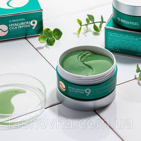 Гідрогелеві патчі з пептидами й екстрактом центели MEDI-PEEL Hyaluron Cica Peptide 9 Ampoule Eye Patch | Зображення 4