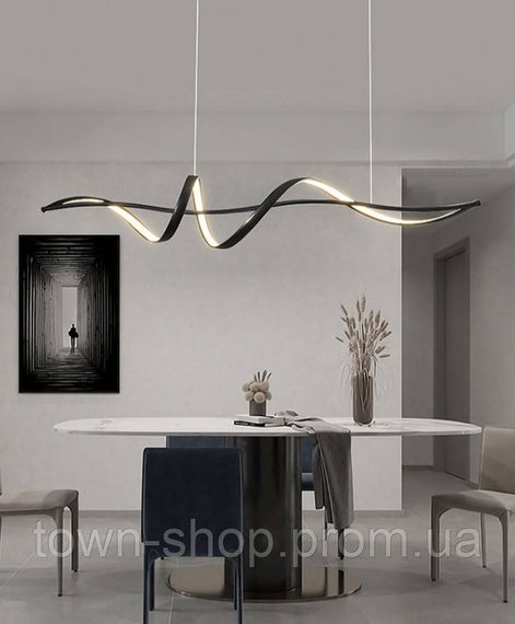 Люстра потолочная LED H26L-1000-bk Черный 30-140х20х100 см. | Зображення 9