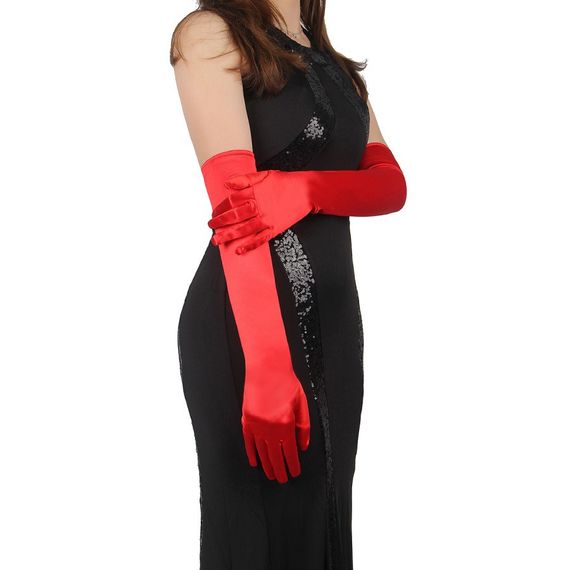 Довгі рукавички Star Night вище ліктя, червоні, 55 см sexstyle | Зображення 2