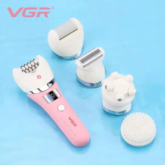 Многофункциональный аккумуляторный эпилятор с подсветкой VGR V-759 5в1 женская электробритва | Зображення 2