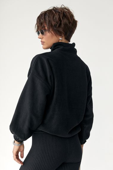 Флісова кофта на блискавці - чорний цвет, 40р (є розміри) | Зображення 1