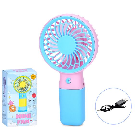Портативний ручний вентилятор MK 5609(Blue) з підставкою, 15,5 см, USB | Зображення 1