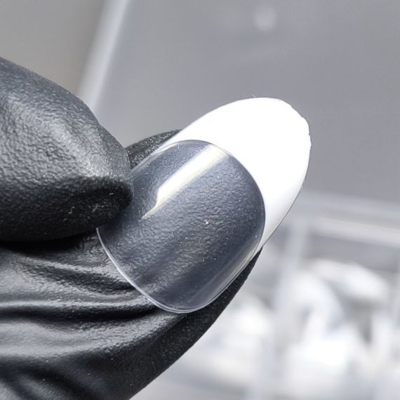 Гелеві тіпси для нарощення френч 120шт (короткий мигдаль) в боксі | Зображення 1