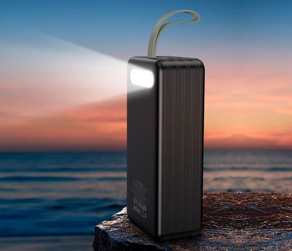 УМБ портативное зарядное Power Bank BOROFONE DBT09 60000mAh 4USB, Type-C, Lightning, черное | Зображення 6