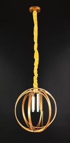 Люстра підвісна LOFT на 1 лампочку 25865 Жовтий 45-100х35х35 см.