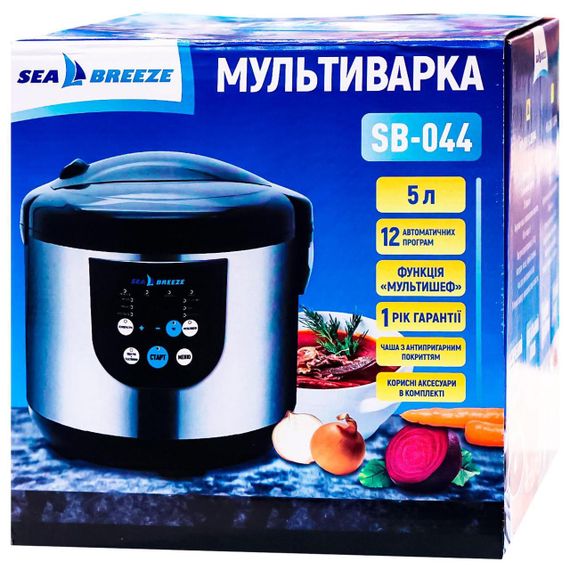 Мультиварка Sea Breeze SB-044, 5 л, 900 Вт, 10 программ, антипригарная чаша | Зображення 9