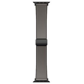 Ремінець Hoco WA34 Basic magnetic buckle silicone leather strap для Apple watch 44/45/46/49mm Dark Gray