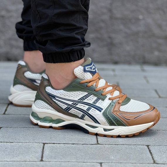 Демісезонні кросівки Asics текстиль/шкіра колір бежевий,зелений,коричневий | Зображення 3