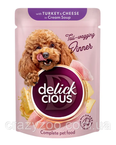 Влажный корм для собак Delickcious с индейкой и сыром в крем-супе 85 г D6211401