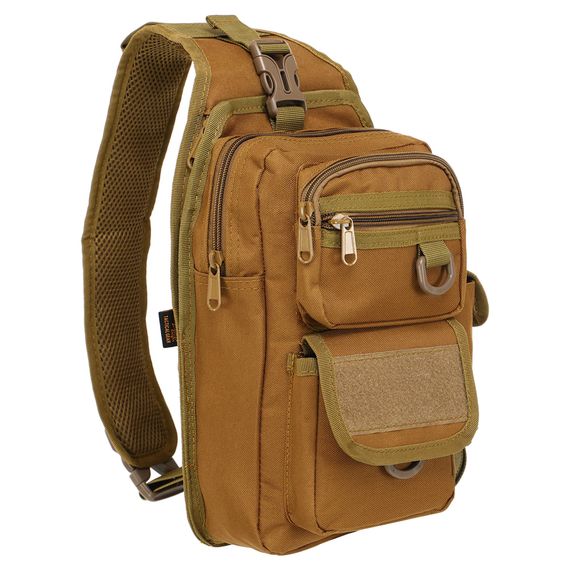 Сумка-слінг тактична з однією лямкою SILVER KNIGHT TY-184 (30х16х8см) 4л Койот