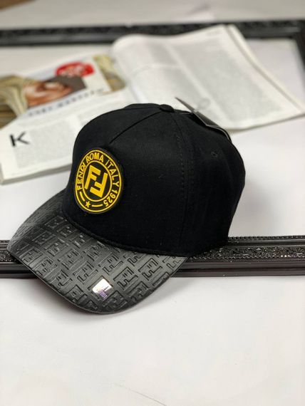 Кепка Fendi black yellow logo с018 | Зображення 1