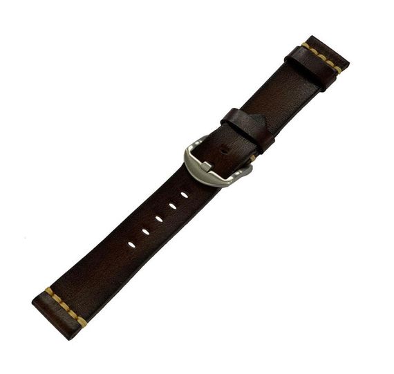 Шкіряний ремінець Primolux C052B Steel buckle для годинника Xiaomi Amazfit Pace Smart Sport Watch - Dark Brown | Зображення 4