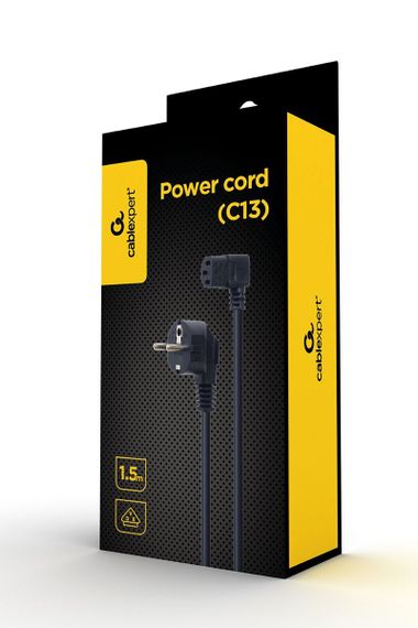 Кабель силовий Cablexpert PC-186A-VDE1B-1.5M, довжина 1.5 м, сертифікований VDE, вилка під кутом 90 градусів, 3*1 мм кв. | Зображення 2