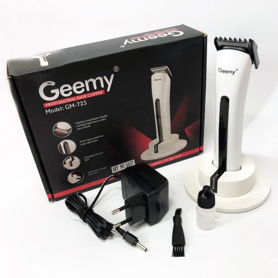 Бездротова машинка для стрижки волосся GEMEI GM-725, Професійна бритва-машинка для стрижки волосся