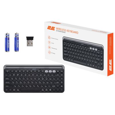 Клавиатура 2E KS250 Wireless USB/Bluetooth UA Black (2E-KS250WBK_UA) | Зображення 2