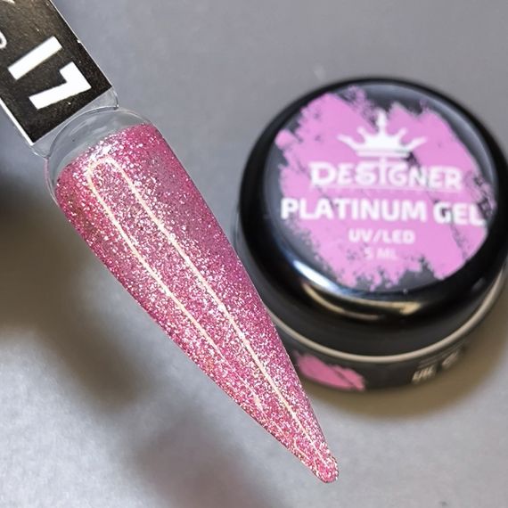 Гель-фарба P17 Designer Platinum Gel з блистками 5мл