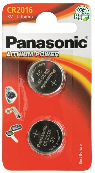 Батарейка Panasonic литиевая CR2016 блистер, 2 шт. (CR-2016EL/2B)