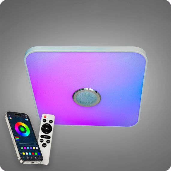 Люстра світлодіодна 517 Dlight RGB з пультом і  колонкою 80Вт Білий (02164) | Зображення 1