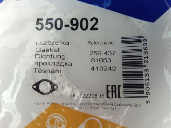 Прокладка глушника (резонатора) Aveo/Lacetti, Fischer (550-902) (96536925) | Зображення 1