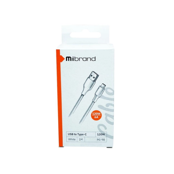 Кабель USB Type-C Mibrand MIDC/98TW PVC Tube Cable 1м білий | Зображення 1